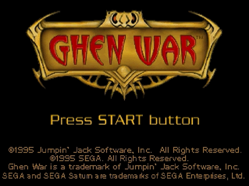 Ghen War title screen for Sega Saturn